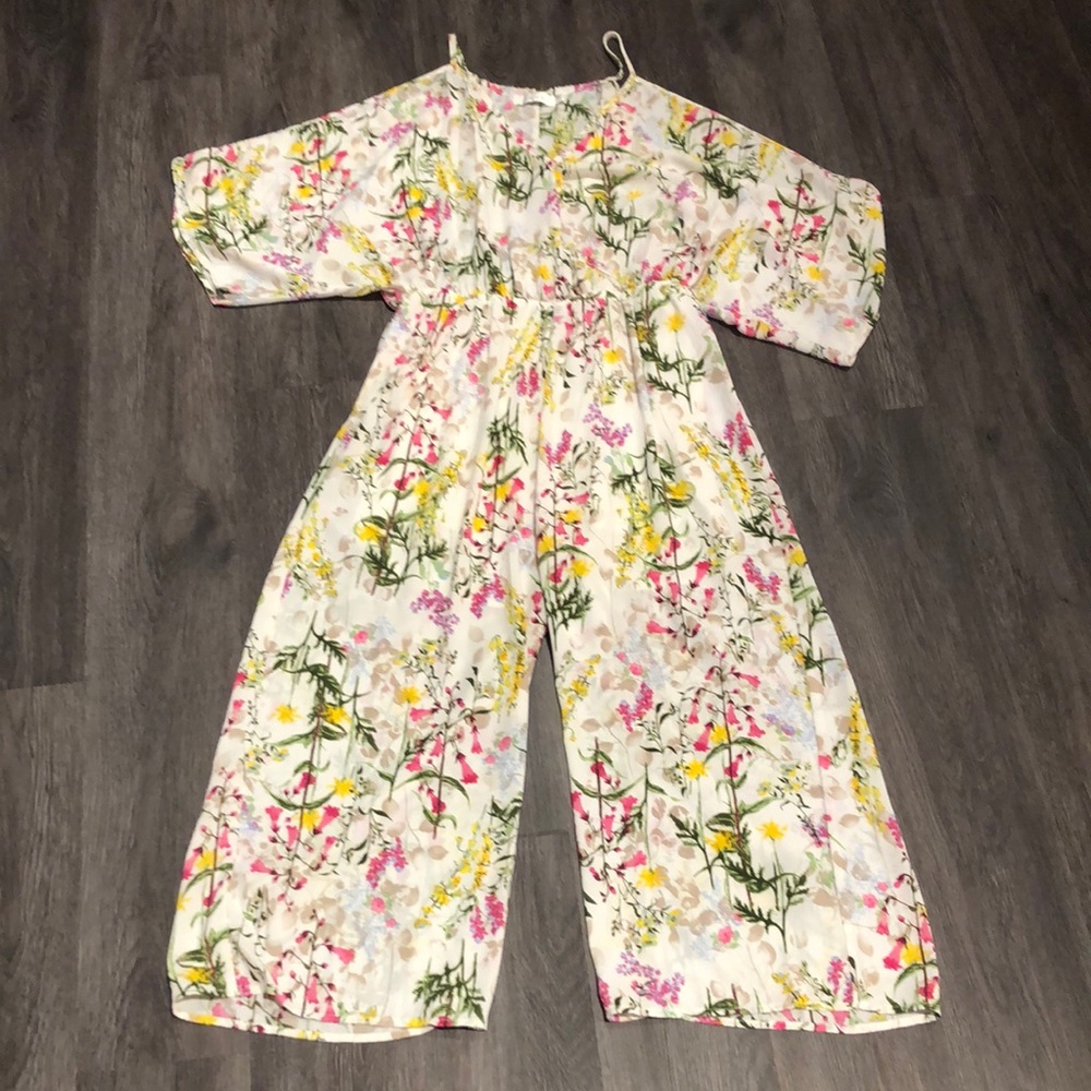 Ark & Co. (L) Wide-Leg Floral Jumpsuit